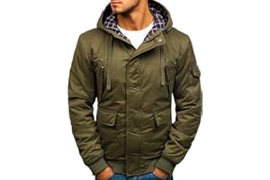 BOLF Homme Veste d'hiver matelassee a Capuche Blouson avec Fermeture Eclair Doudoune Zipe Temps Libre Outdoor Basic Casual Style Mix 4D4