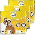 KareIn Overnight Adult Diaper Pants, Extra Large 100-150 Cm (40"- 59"), 30 Count, Unisex, Leakproof, Elastic Waist, With Aloe Vera Lotion, Anti-Bacterial, ADL, Wetness Indicator, Pack of 3
