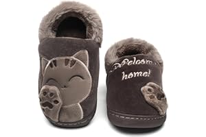 Vunavueya Pantofole per Unisex - Bambini e Adulto Ragazze Inverno Pantofole Scarpe Ragazzi Ciabatte Chiuse Donna Uomo Caldo Peluche Pantofola a Casa
