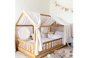 lilimaus Baldachim z baldachimem ze złotą aplikacją [w 12 kolorach] baldachim ze 100% bawełny muślinu – baldachim materiałowy do dekoracji łóżka domowego, dla dziewcząt i chłopców – baldachim do łóżka