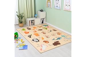 Booooom Jackson Collection ABC Lustige Kinderteppiche, 150 x 200 cm, Zahlen und Tier, pädagogischer Klassenzimmer-Teppich für Spielzimmer, Klassenzimmer und Kinderzimmer, Sicherheit und Spaß