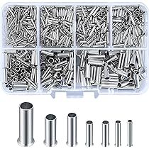 1000Pcs Ferrule 22AWG Insulated Crimping Wire Terminal Set Kit Equipment E0508