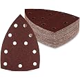 Multimaster Lot de 100 triangles abrasifs Velcro Prio Grain 180 105 x 152 mm avec 11 trous pour ponceuse multifonction et ponceuse triangulaire, papier abrasif fin
