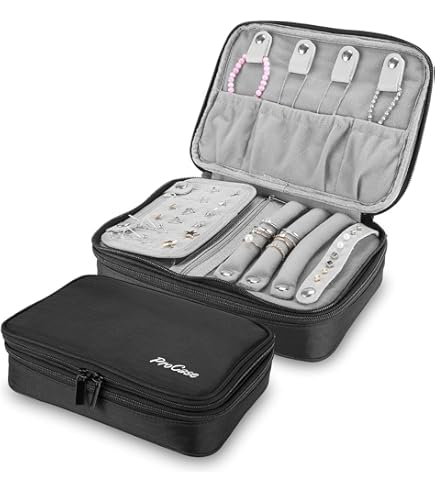 DIYCUT Pochette Bijoux Voyage, Feutre Boite Bijoux Voyage, Boite A Bijoux De Voyage Pliable, Pour Ranger Boucles D'oreilles Bagues Colliers Bracelets Broches Et Plus