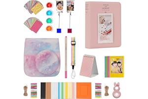 ZUIKAKU 14 in 1 Mini 12 Accessories Compatible with Fujifilm Instax Mini 12 Instant Film Camera (Pink Starry Sky)