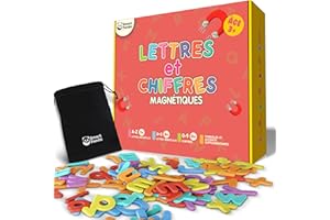 Lettres et Chiffres Magnétiques pour Enfants - 104 pcs, Numéros et Symboles - Aimants de Frigo en Mousse Douce et Épaisse, Jeux d'Alphabet Éducatifs pour Les Tout-Petits - avec Accents Français