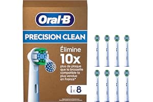 ‎ORAL-B Oral-B Prescision Clean Końcówki do Szczoteczek Elektrycznych, 8 Sztuk, Białe, Wielkość Odpowiednia do Skrzynek Pocztowych