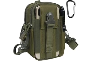 flintronic Tattico Marsupi, 1000D Nylo Marsupio Sportivo, Cintura Molle Marsupio Tattico, Tattica Militare Borsello per Campeggio Piccolo Strumento All'aperto Mobile Telefono(Con Moschettone)
