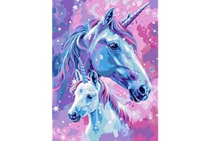 MEIAIAO Peinture par Numéro Kits Licorne, Peinture par Numéros Adultes, Rêve DIY Paint by Numbers Figured'art pour Enfants Débutants, Enfant Activité Manuelle pour Décoration Intérieure 40x50cm, sans cadre