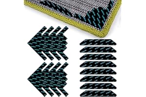 Lusee Nastro antiscivolo per Tappeti, Set di 16 Tappeto Gripper Antiscivolo Sottotappeto, Lavabile Riutilizzabile Pinze Adesivo per Tappeti, mantenere il tappeto in posizione e appiattire gli angoli