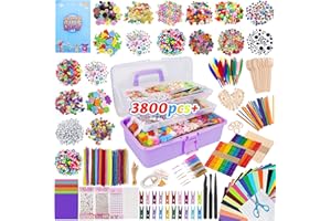 TOSUTO Bastelset Kinder,3800+Pcs Bastelbedarf für Kinder in Faltbare Aufbewahrungsbox,Basteln Geschenk für Geburtstag,Weihnachten,Kindertag,Mädchen Jungen 4 5 6 7 8 Jahre Geschenk