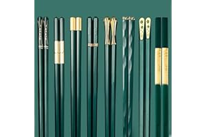MZSX Set di Bacchette, Bacchette, High-end professionale Antiscivolo, riutilizzabili, bacchette sushi, cinesi giapponese asiatiche