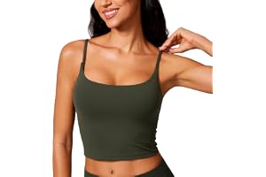 CRZ YOGA Butterlift Rundringad Crop Top | Medium stöd, avtagbara vadderingar, yoga, smörmjuk, justerbar U-formad rygg, långa sport-BH:ar för kvinnor