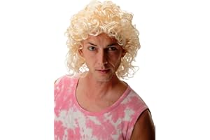 WIG ME UP - 3751-P88 Wig for Men and Women, Carnival, Curls, Light Blonde, Shoulder Length, Proll, Adonis Schlagerstar