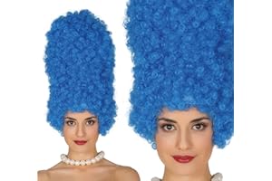 FIESTAS GUIRCA | Blue Curly Wig (15.7 in) - Fancy Dress Accessory for Themed Parties and Video Game Cosplay - Ideal for Adult Women at Halloween and Carnival - Blue
