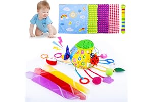 BEETOY Magic Baby Tissue Box Toy,Funny Sensory Toys for Toddlers,Montessori Toys for Babies 6-12 Months,Soft 6-9-12-24 Month Old Baby Toys,Early Learning Infant Toys Gifts with Crinkle Squares Play Scarves