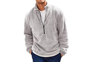 Runcati herr plyschtröja 1/4 dragkedja teddy-fleece sweatshirt luddig sherpa toppar lätt avslappnad baströja toppar höst vint