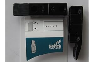 Hettich Okucie do zawieszania MultiClip do przykręcania, 64 x 15 x 15 mm, tworzywo sztuczne, czarne, 4 sztuki, 89348 + 49572