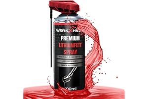 WerkXheld Schmierfett-Spray 400ml | Hochwertiges Mehrzweckfett, Sprühfett, Polfett, Lithiumfett & Lagerfett | Ideal als Fließfett für Fenster, Türen, Scharniere, Industrie, Haushalt, Auto & Fahrrad