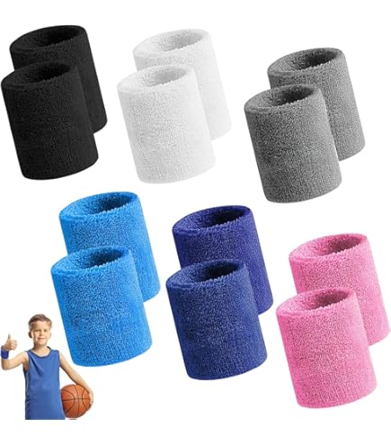 Hshenjhu 12 Pezzi Polsini Sportivi - Tergisudore Per Tennis, Palestra, Corsa, 6 Colori Unisex