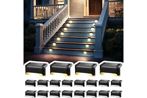 ‎SOLPEX Solpex Solarleuchten für außen, 20 Stück Schwarz Solarleuchte Garten, Treppenlicht, wasserdicht, LED Beleuchtung für Außentreppe, Stufen, Zaun, Hof, Terrasse, Dachrinne, Weg, Dekoration, (Warmweiß)