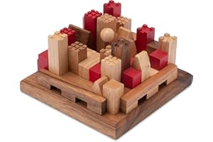 LOGOPLAY Castle - Burg - 3D Puzzle - Denkspiel - Knobelspiel - Montessori - Geduldspiel - Logikspiel aus Holz mit vielen Spielvarianten