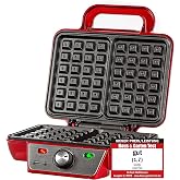 Gadgy Double Belgian Waffle Maker 1000 W with Temperature Control | Prepare Two Belgian Waffles with Adjustable Thermostat No