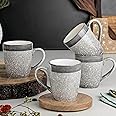 The Earth Store Grey Fizz Coffee Mug Set of 4 Ceramic Mugs to Gift to Best Friend, Tea Mugs, Microwave Safe Coffee Mugs, Ceramic Tea Cups