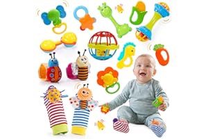 Wootoyz Giochi Neonato 0-12 Mesi, Sonaglio Neonato 0 3 6 9 12 Mesi Giocattoli Neonato 0-12 Mesi Regalo Bambino 0-12 Mesi Giochi Dentizione Neonato Regalo Bambino 1 Anno Giocattoli Montessori 0-12 Mesi