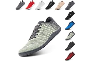 Hafiot Scarpe Barefoot Uomo Donna Scarpe Minimalista Trail Barefoot Shoes Scarpe a Piedi Nudi Scarpe Ginnastica Sneakers Basse Fitness Nero 36-48 EU