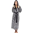 Alexander Del Rossa Womens Robe, Long Plush Bathrobe with Hood, Hooded Robes for Women Plus Size Bath Robe