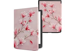 kwmobile Etui kompatybilne z Pocketbook InkPad 4 / Color 3 / Color 2 / Vivlio InkPad 4 / InkPad Color 3 etui - pokrowiec na czytnik e-booków - magnolie różowy/biały/zakurzony róż