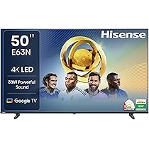 Hisense 50 Inch TV, テレビ Hisense 126cm (50 inches) E63N Series 4K Ultra HD Smart