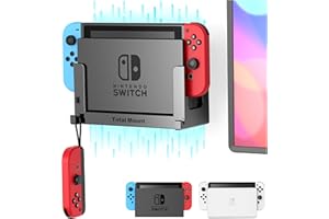 TotalMount Wandhalterung für Nintendo Switch / Switch OLED Konsole mit Hitze Management und Sicherheits-Klip Schwarz