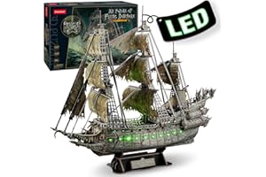 CubicFun Puzzle 3D LED Holandés Errante Maquetas Barco Pirata Maquetas para Construir Regalos Originales para Adultos Niños 14+, 360 Piezas