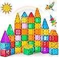 Katiago Magnetic Building Blocks Toys for Kids 80PCS Magnetic Tiles STEM Learning Educational Construction Toys for 3+ Year Old Boys Girls Classroom Preschool Birthday Gifts