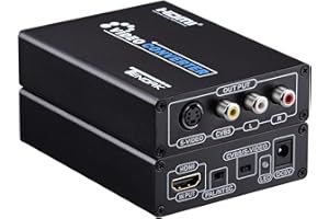 Tendak Adaptador HDMI a S-Video AV RCA Composite R/L Video Conversor de Audio Compatible 720p/1080p con RCA/S-Video Cable para PC Portátil Xbox PS3 TV STB VHS VCR Cámara Blu-Ray DVD (HDMI a Composite)