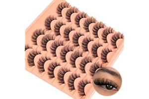 Goddvenus Lashes Natural False Eyelashes Fluffy 5D Russian Strip Lashes16mm Cat Eye Lashes Fake Lashes Fluffy 14 Pairs CC Curl Wispy Eyelash Pack
