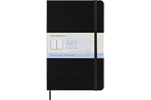 Moleskine 13 x 21 cm Large Art Collection Watercolour Notebook Sketchbook Album for Drawing with Hard Cover, Paper Suitable for Water, Colours and Watercolour Pencils, Black, 72 Pages