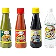 DNV Chinese Food Sauces Combo of Green Chilli 200gm, Red Chiili 200gm , White Vinegar 350ml & Soy Sauce 200gm