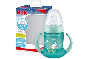 NUK First Choice+ bicchiere antigoccia | 6-18 mesi | Beccuccio in silicone a prova di perdite | Sfiato Anti-Colica | Senza BPA | 150ml | Bianco (Cuori)