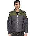 Qube By Fort Collins Men's Nylon Solid Short Length Jacket (430221Az_Grey/Olive_L_Grey, Olive_Large)