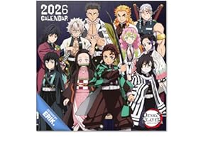 Grupo Erik Wall Calendar 2026 - Demon Slayer Calendar 2026 | Square 30 x 30 cm - 12 x 12 inches Wall Planner, Family Planner Month To View | Demon Slayer Manga, Anime Gifts For Friends