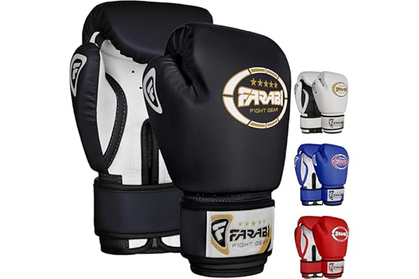 Farabi Sports Gants de Boxe Enfant 4oz 6oz 8oz – Gants Junior pour Muay Thai, Kickboxing, Sparring & Entraînement sur Sac de Frappe