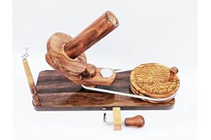 Hind Handicrafts Handgefertigter Garnwickler aus Holz zum Stricken und Häkeln – natürlich handbetrieben – Knitter's Gifts Center Pull Ball Winder (Tree of Life 1B)