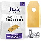 30x Titan Messer Klingen LONGLIFE geeignet für alle Husqvarna® Automower® / Gardena® Mähroboter - (3g - 0,75mm) + 30 Schraube