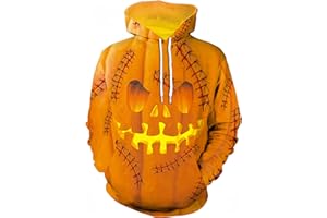 Ocean Plus Herren Fun Hoodie Halloween Kapuzenpullover mit Kängurutasche Weihnachten Langarm Sweatshirt Mehrfarbig Aufdruck Pulli Pullover