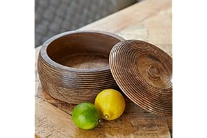 PAPER HIGH Fair Trade Ciotola scolpita a Mano in Legno di Mango - Grande 210 mm (Diametro) x 90 mm (Altezza)