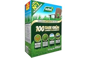Westland 100 jours de verdure, 2,5 kg, 100 m² – Engrais longue durée pour gazon dense, engrais en granulés fins, idéal pour le robot de tonte
