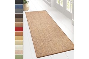 KARAT Tapis en Sisal et Fibres Naturelles Sylt - Naturel pour Votre Salon, Fabriqué en Allemagne, Bordure en Coton - Attrayant et Robuste (Liège, 100 x 150 cm)